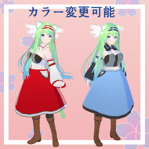 【VRoid Studio1.0対応】巫女ドレス衣装（インポートするだけ）