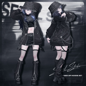 ✨SALE✨ Distressed Zip Hoodie Set【21アバター対応】 缩略图 17