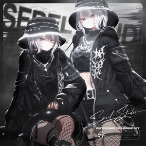 ✨SALE✨ Distressed Zip Hoodie Set【21アバター対応】 缩略图 2