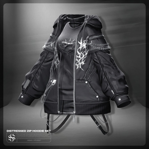✨SALE✨ Distressed Zip Hoodie Set【21アバター対応】 缩略图 25