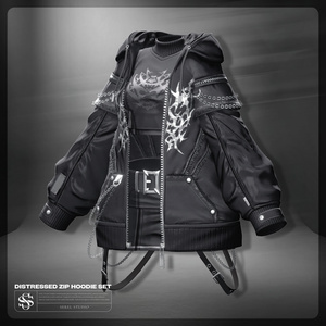 ✨SALE✨ Distressed Zip Hoodie Set【21アバター対応】 缩略图 24