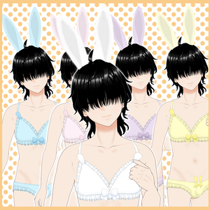 【vroid】メンズ用キュートうさちゃんフリルブラ5色セット【衣装】