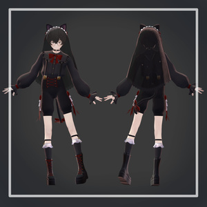 【+Head対応】black cat 缩略图 3