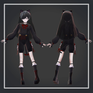 【+Head対応】black cat 缩略图 2