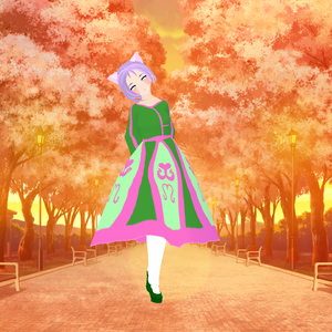 green dress 緑のドレス