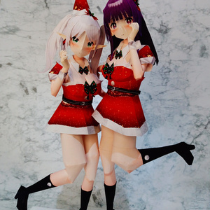 ペーパーフィギュア【無料DL】フリーレン＆フェルン サンタ服Ver（葬送のフリーレン） 美少女フィギュア