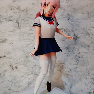 ペーパーフィギュア【展開図】オリジナル美少女フィギュア　結構前に作ったピンク髪ちゃん