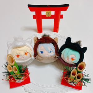 いつぬいサイズ☆白×ピンクフラワー柄♡3点set☆あんスタぬい服