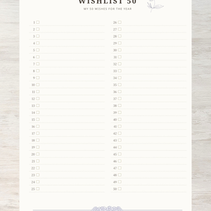 【ダウンロード印刷可】やりたいことリスト50（Wishlist 50）📝