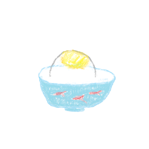 【無料】卵かけご飯　TKG　クレヨン風
