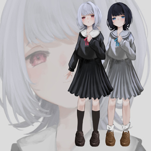 女の子立ち絵素材【表情１１種】
