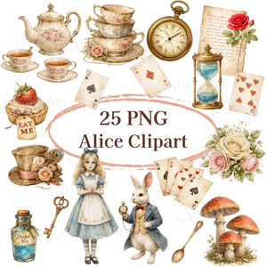Alice’s Vintage Tea Party透過素材25点(PNG)