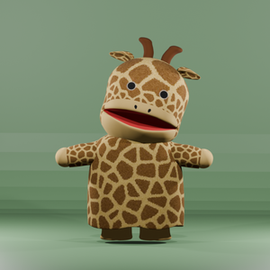 【オリジナル3Dモデル】パペット風あにまる『キリンくん』