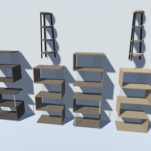 【無料】3Dモデル [棚セット]-全12種類三色 缩略图 6