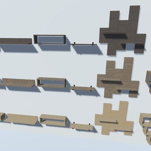 【無料】3Dモデル [棚セット]-全12種類三色 缩略图 5