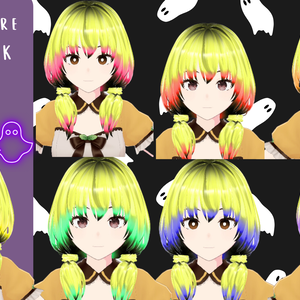 Yellow with colored faded to black tips hair texture  mega pack 