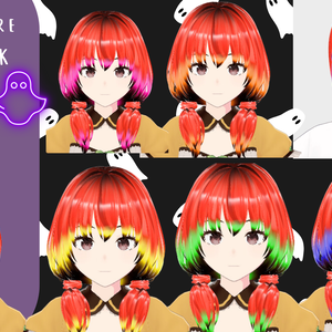 Red with color faded to black tips hair texture  mega pack 