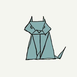 【フリー素材】折り紙（猫）