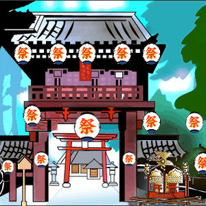 お祭りセット　背景素材