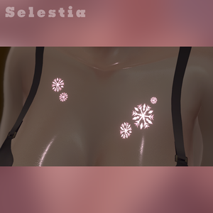 汎用・VRC想定❄光る雪のデカール(タトゥー)/Snowflake Decal