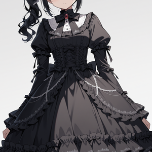 AIイラスト素材｜ゴスロリアニメ少女 衣装8種×キャラ10人 差分100枚セット【商用利用可】