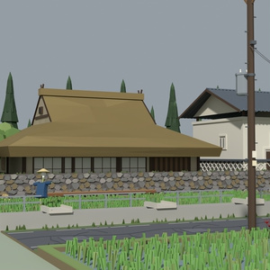 日本の田園・農村 ローポリ3Dモデルパック 28点｜古民家・田んぼ・軽トラ