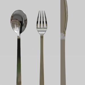 食器（スプーン、フォーク、ナイフ）（Blenderデータ）