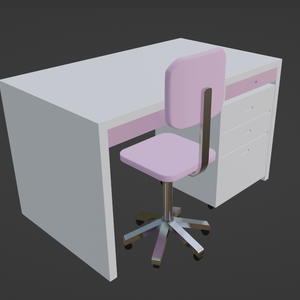 机と椅子（Blenderデータ）