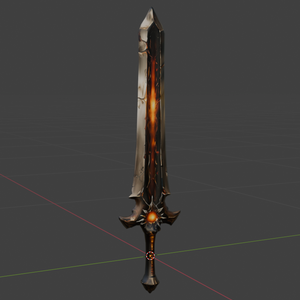 【3Dモデル】ファンタジー 武器 炎の大剣1