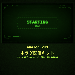analog VHS ホラゲ配信キット［dirty CRT green］