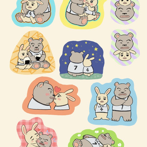クマ河ウサ深シール