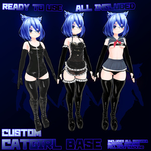 [３Dモデル] Custom Catgirl Base[アバター] [VRC][COMMERCIAL BASE] 缩略图 3