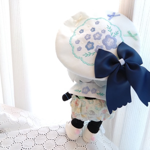 甘ロリホイップ千鳥柄×ぴんくねこ】おすわりぬい服 16cm - Nyan♡甘