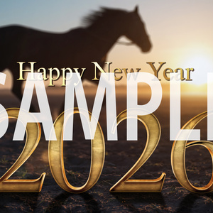 2026年 年賀状イラスト素材集｜金文字デザイン 10枚セット2026 ｜New Year Illustration Pack｜Happy New Year Gold Design（10 Images）