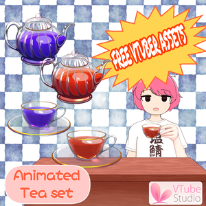 [FREE VTUBER ASSET]ほんのり動くティーセット［vtubestudio専用］