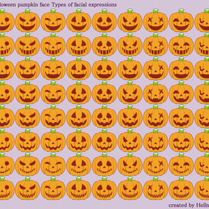 【ハロウィン🎃Halloween】かぼちゃ表情スタンプ７２種