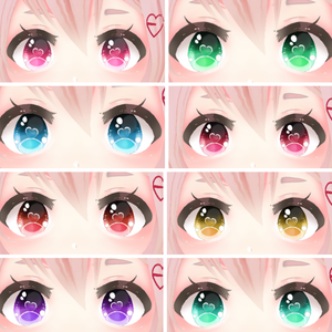 《VRoid》Assets 'Heart Eyes' +eye highlights 'ハート目' +ハイライト 