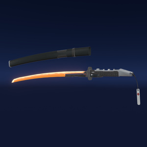 VRChat向け武器モデル　サイバーヒヒイロカネ刀