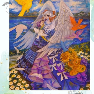 油絵 絵画 森の白い花道 - arashi1783 - BOOTH