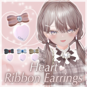 【FREE】Heart Ribbon Earrings♡