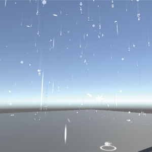 TimeLabo　ふりものパーティクル４種「 雪,雨,羽,プログラム 」 [VRChat想定]