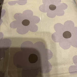 Circle fabric, floral pattern, purple