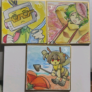 [Original drawing] Miniature shikishi (decorative paper board)
