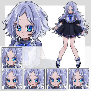 【無料/有料】髪の毛ふわふわガール【表情5種/短髪・長髪】