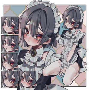 【無料/有料】メイド男子【表情5種/半袖・長袖】