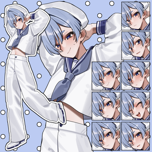【無料/有料】シンプル水兵さん【表情10種】