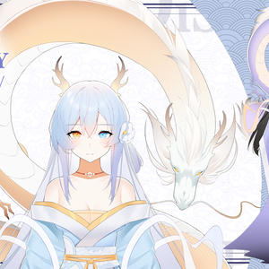 【Vts】【VTuber向け】【Live2D量り売りモデル】🌟和風ヘテロクロミアの二色の竜の娘、🌟レトロな画風、🌟男性でも女性でもどちらでも素晴らしい！！！🥰