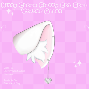 Kitty Charm Fluffy Cat Ears Vtuber Asset