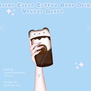 Mocha Cocoa Coffee Bear Drink Vtuber Asset | Ready to Use