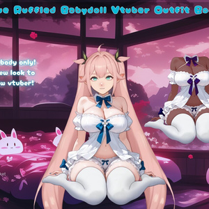 Blue Ruffled Babydoll Vtuber Outfit Body | Ready to Use